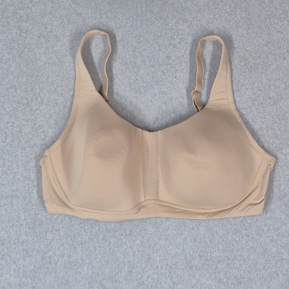 Cuddl Duds Women Bra 1X Beige T Shirt Wireless Strap Adjustable